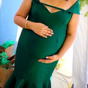 Custom made maternity dress- Emerald Green